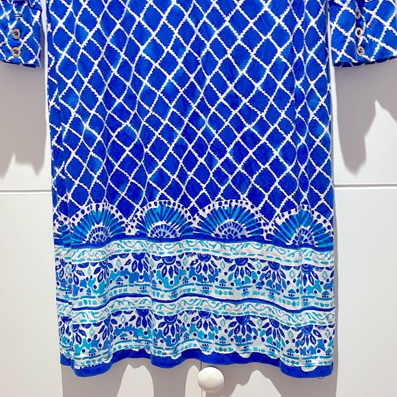 Lilly Pulitzer | UPF 50+ Ansley Polo Dress | Blue Grotto Tide Up | Sz M - Picture 2 of 5